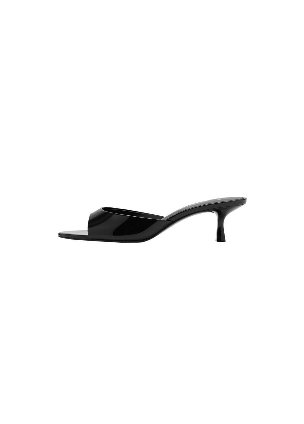 BLACK Kitten-heel sandals with strap, 0201_99, large image number 3