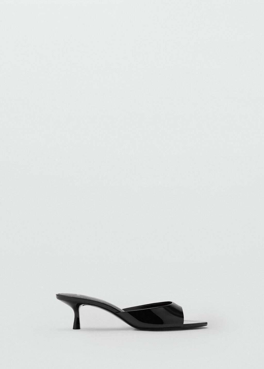 BLACK Kitten-heel sandals with strap, 0201_99, large image number 4