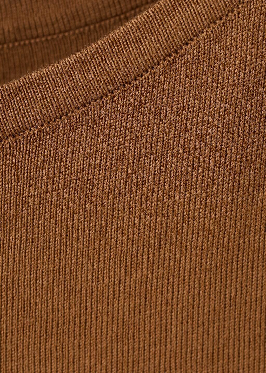 Brown Fine-Knit Top, Dark Brown, large image number 1