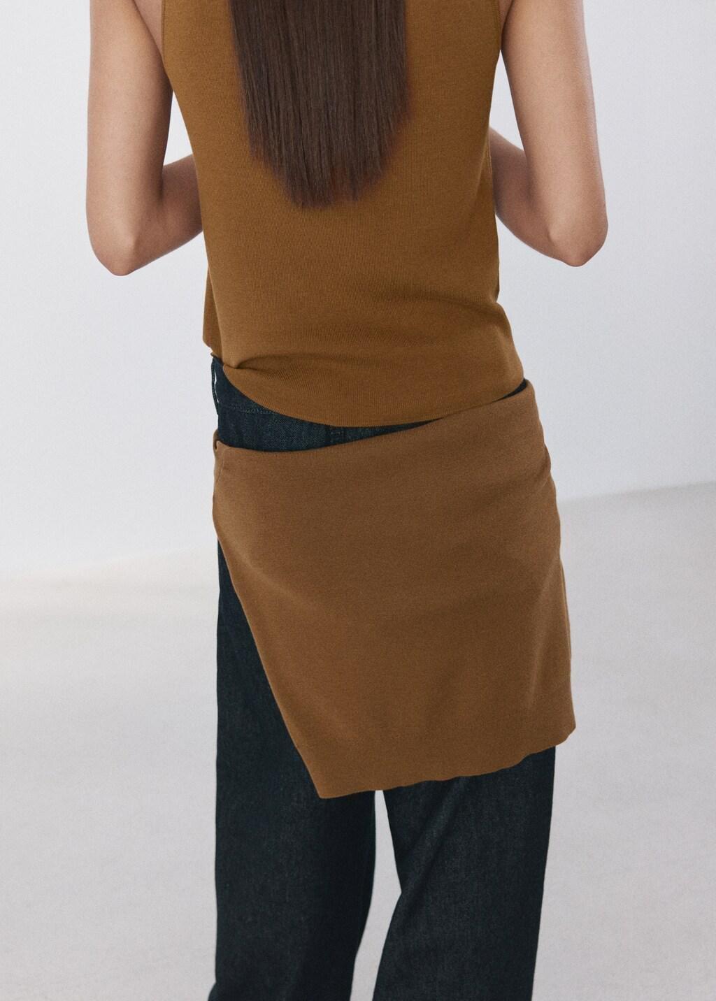 Brown Fine-Knit Top, Dark Brown, large image number 6
