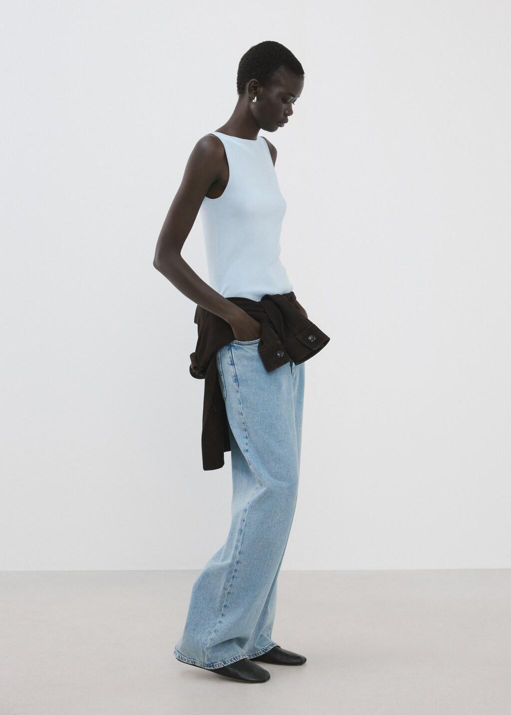 Blue Lt Pastel Fine-Knit Top, Light-Pastel Blue, medium