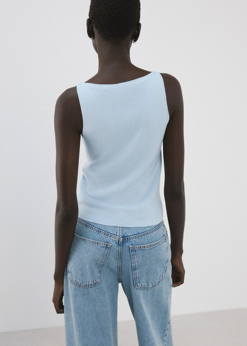 Blue Lt Pastel Fine-Knit Top, Light-Pastel Blue, large image number 2