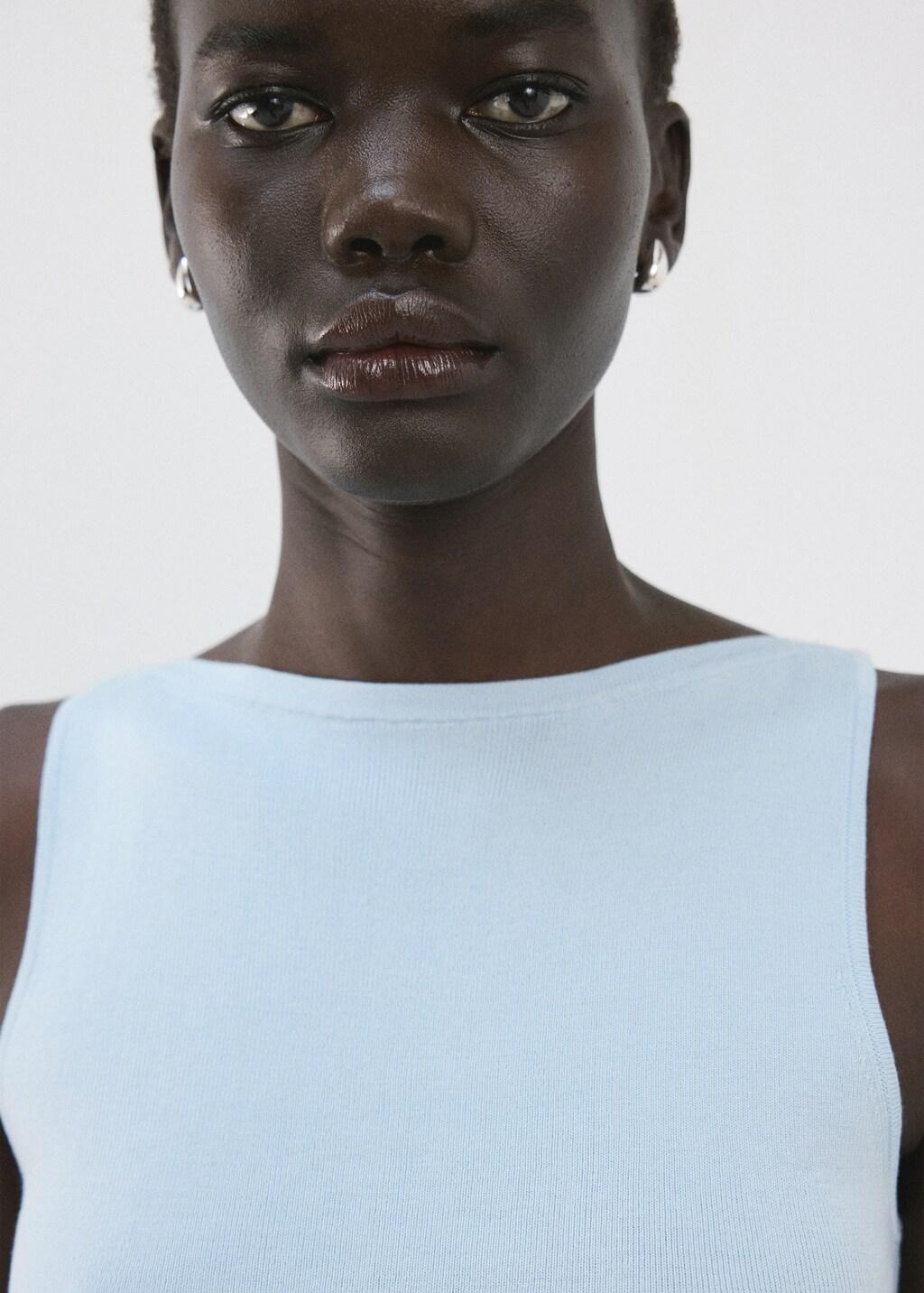 Blue Lt Pastel Fine-Knit Top, Light-Pastel Blue, large image number 4