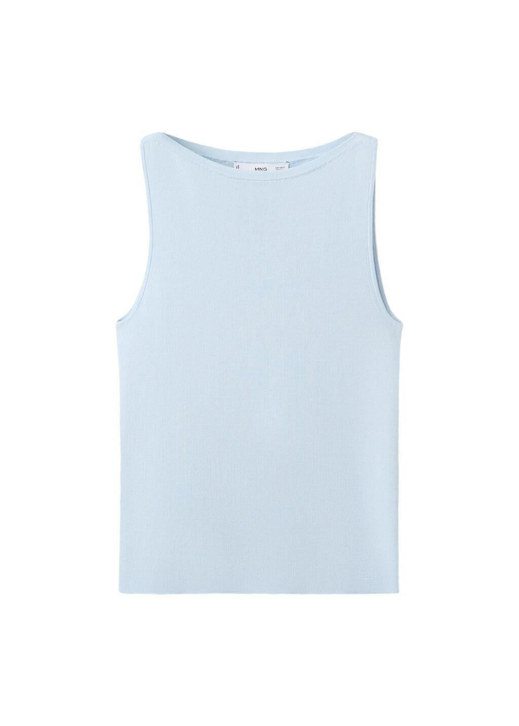 Blue Lt Pastel Fine-Knit Top, Light-Pastel Blue, large image number 6