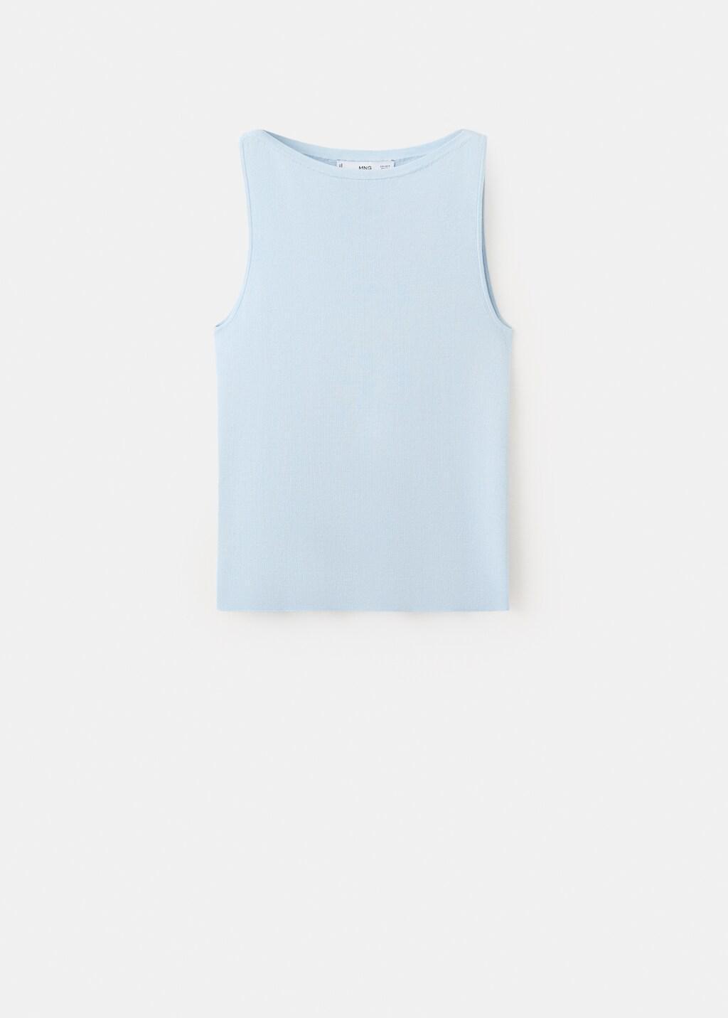 Blue Lt Pastel Fine-Knit Top, Light-Pastel Blue, large image number 7