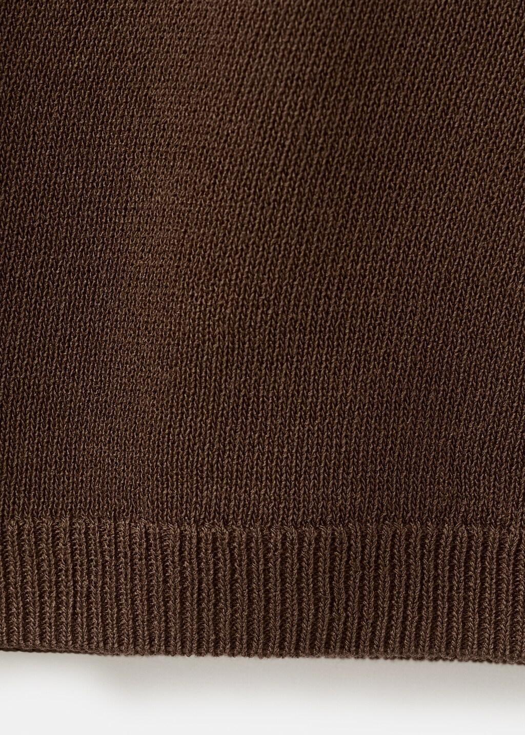 Brown Long-Sleeve Knitted Sweater, Dark Brown, large image number 5
