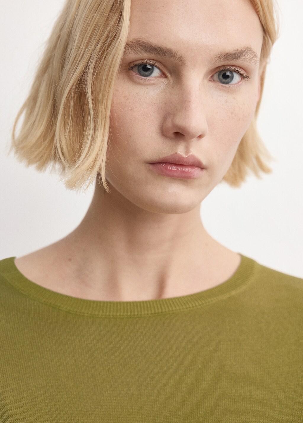 Green Long-Sleeve Knitted Sweater, Green, large image number 4