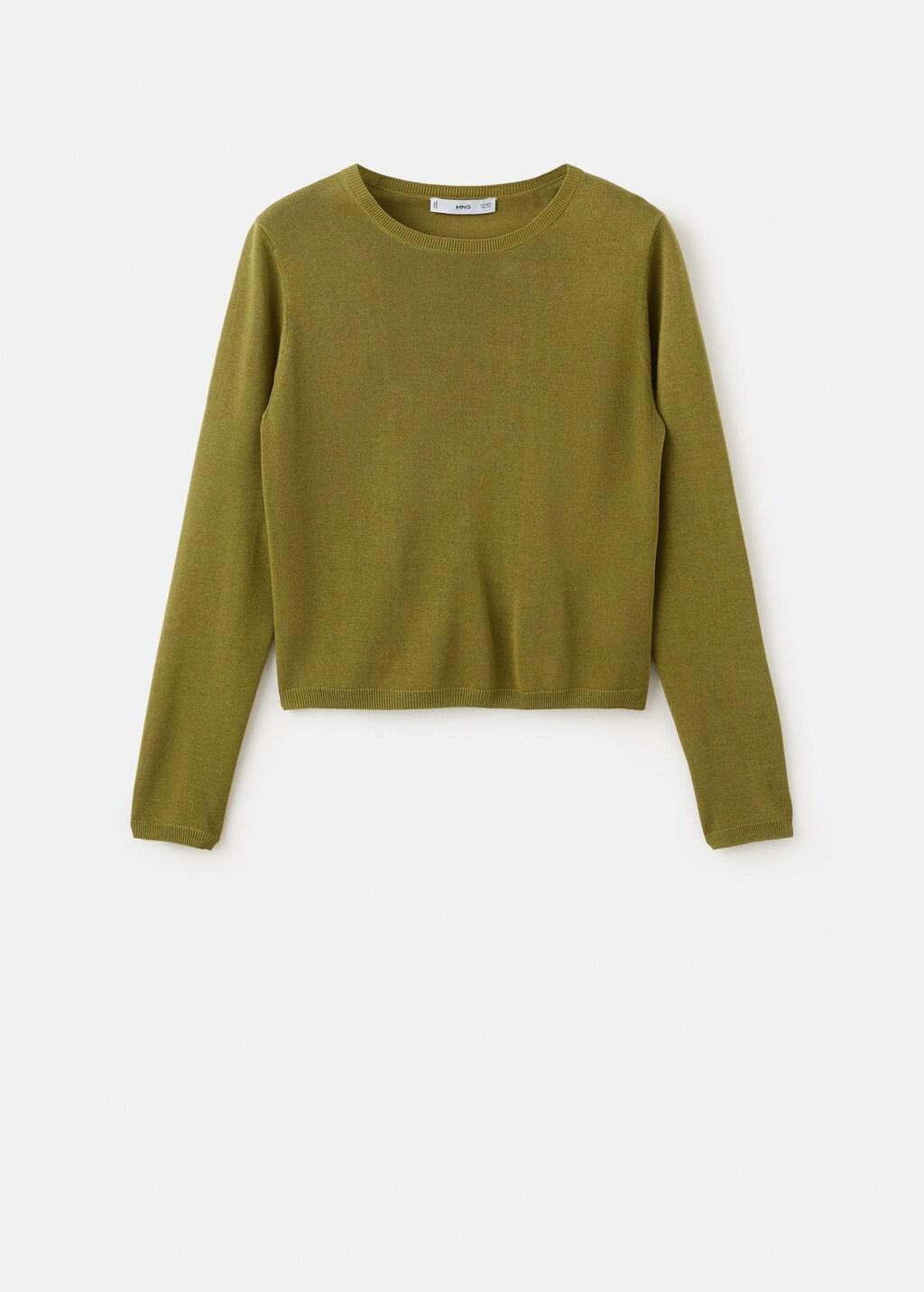 Green Long-Sleeve Knitted Sweater, Green, large image number 9