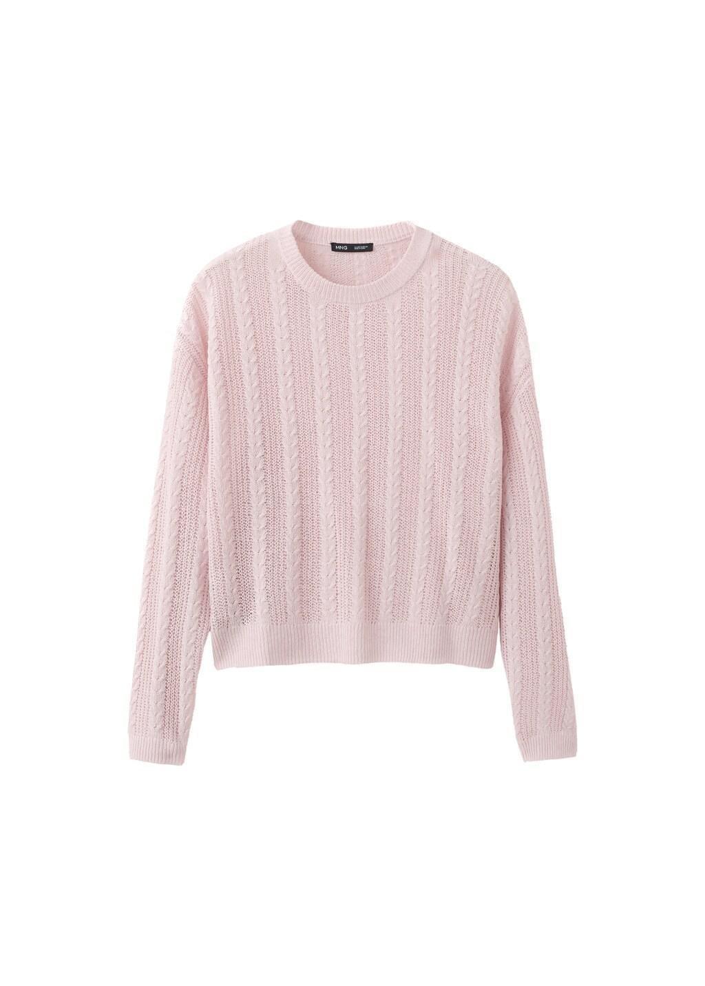 Purple Lt Pastel Openwork Knit Sweater, Light-Pastel Purple, large image number 6