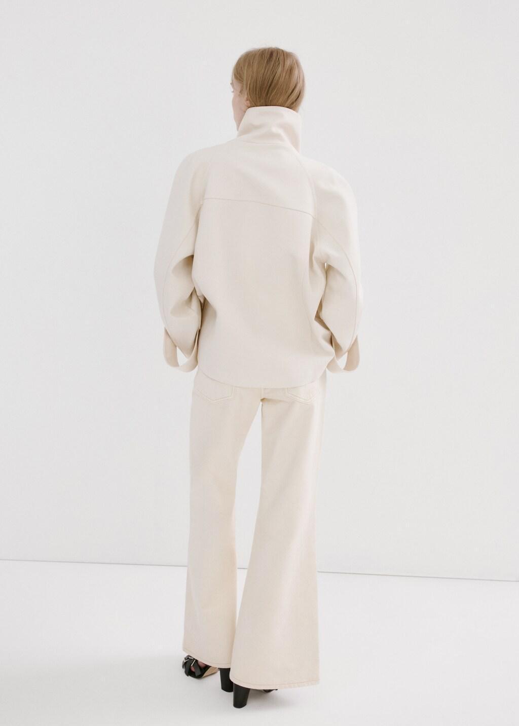 Beige Mid-Rise Flared Jeans, Light Beige, large image number 2