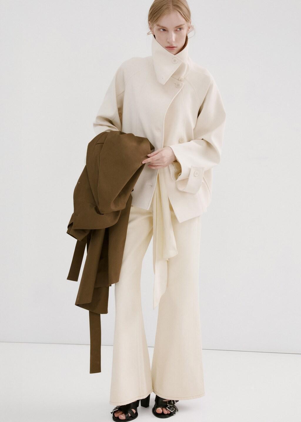 Beige Mid-Rise Flared Jeans, Light Beige, large image number 4