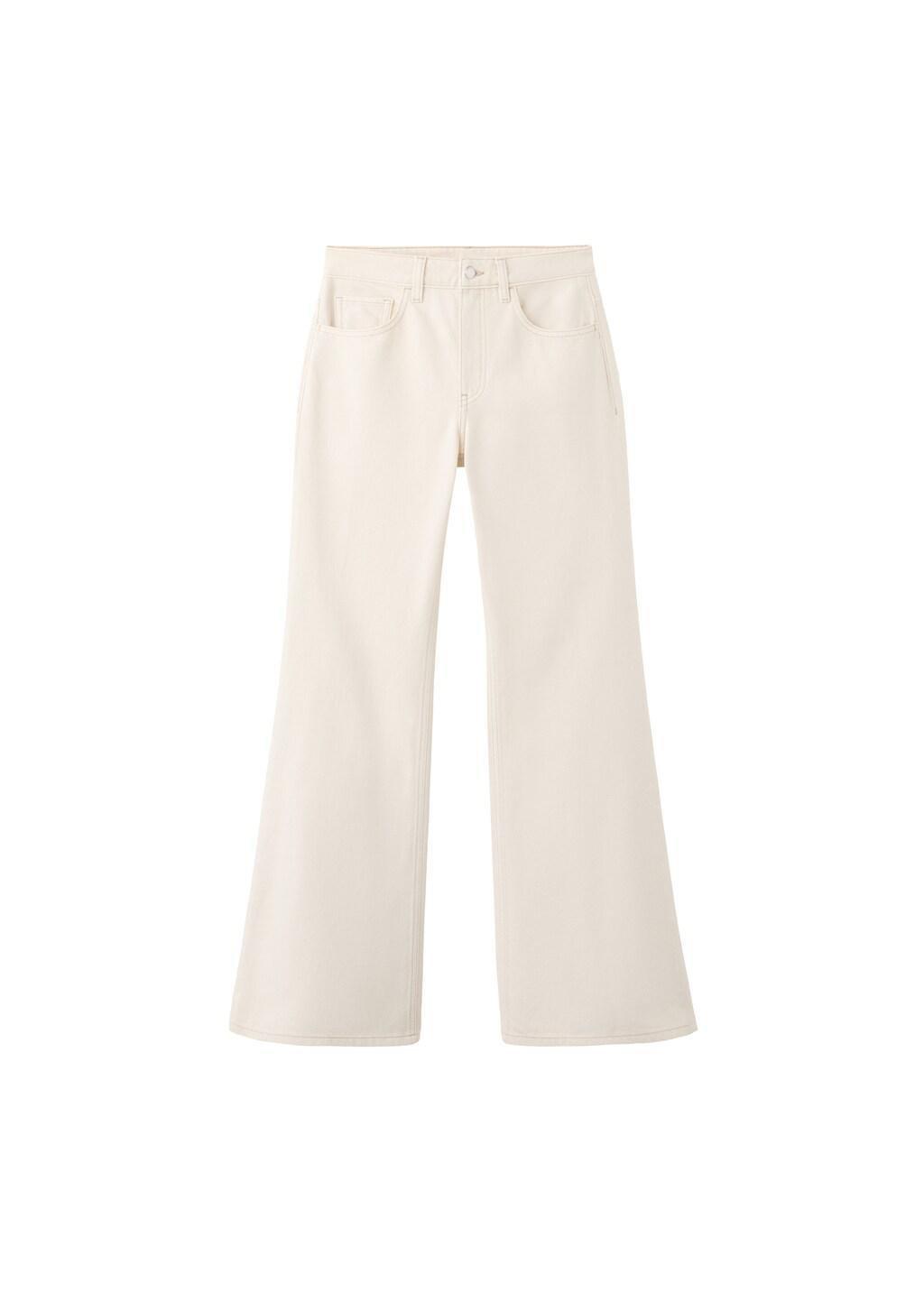 Beige Mid-Rise Flared Jeans, Light Beige, large image number 7