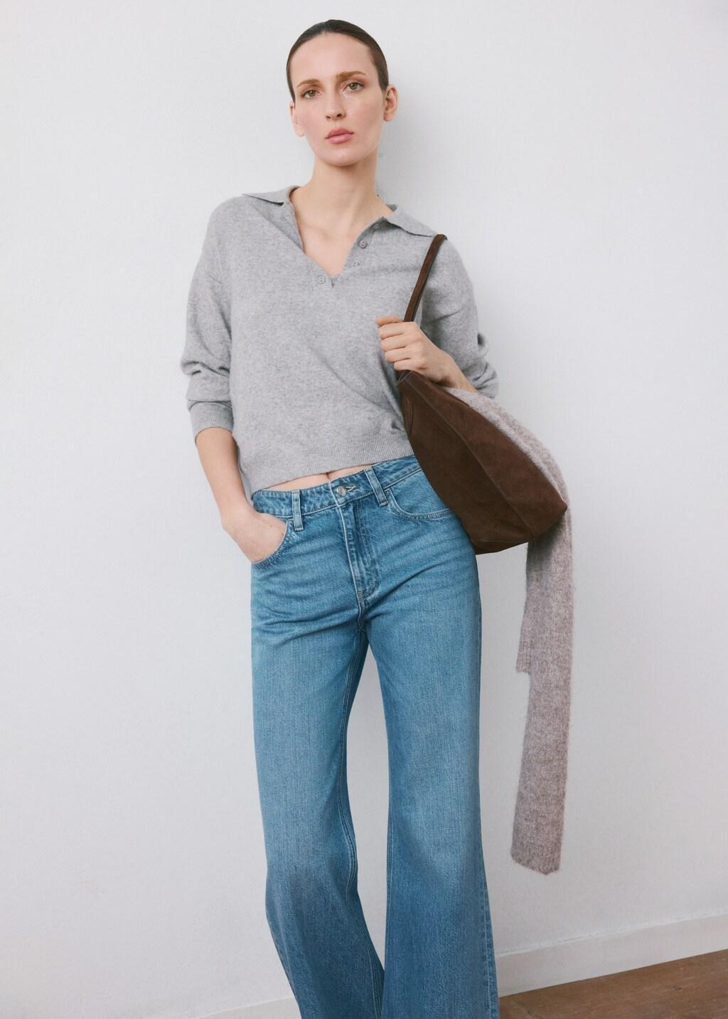 Blue Mid-Rise Flared Jeans, Open Blue, large image number 4