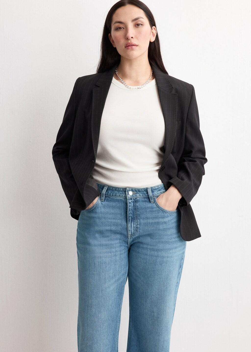 Blue Mid-Rise Flared Jeans, Open Blue, large image number 6