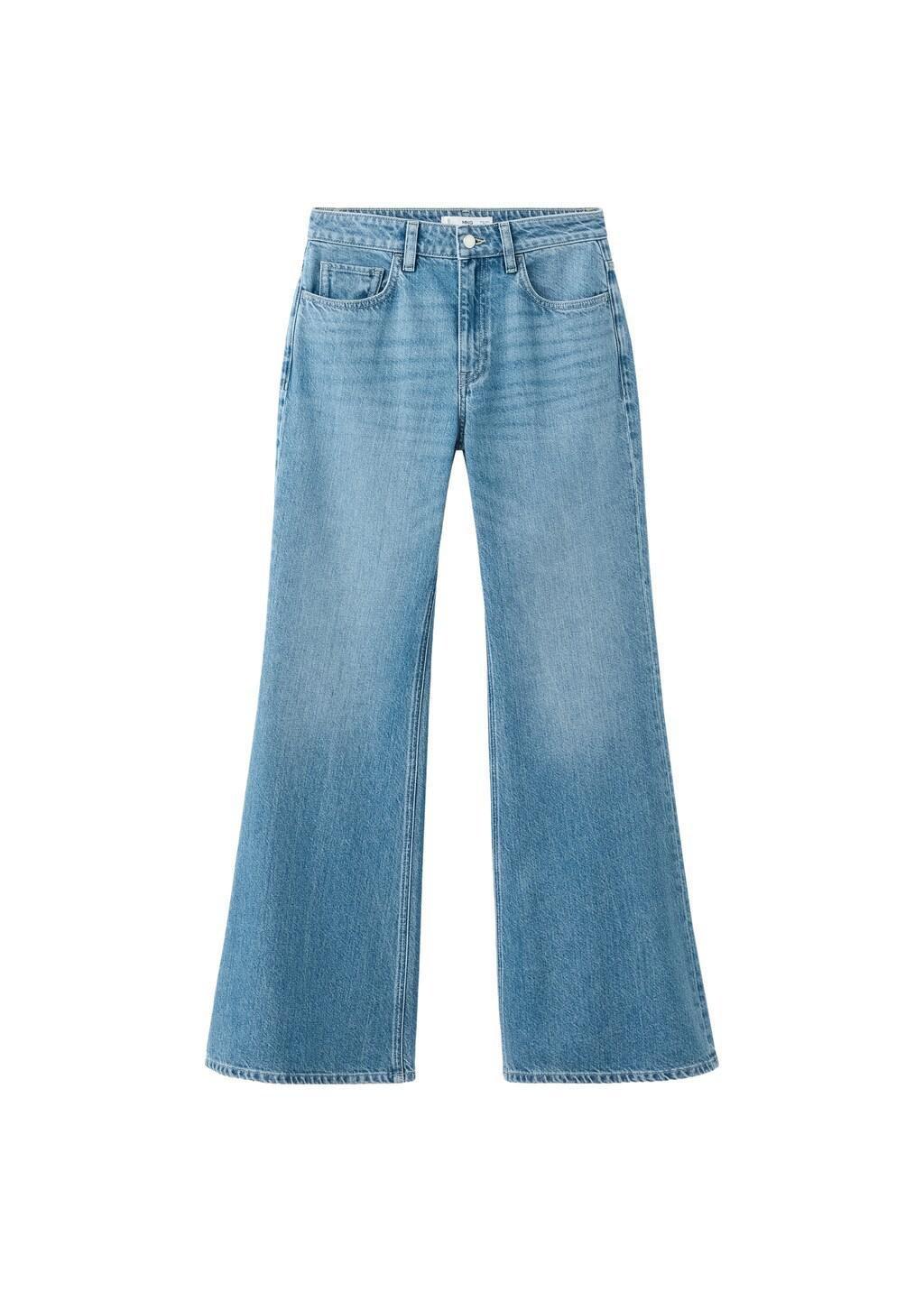 Blue Mid-Rise Flared Jeans, Open Blue, large image number 7