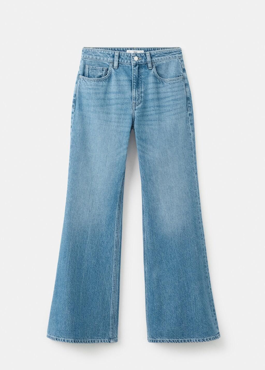 Blue Mid-Rise Flared Jeans, Open Blue, large image number 8