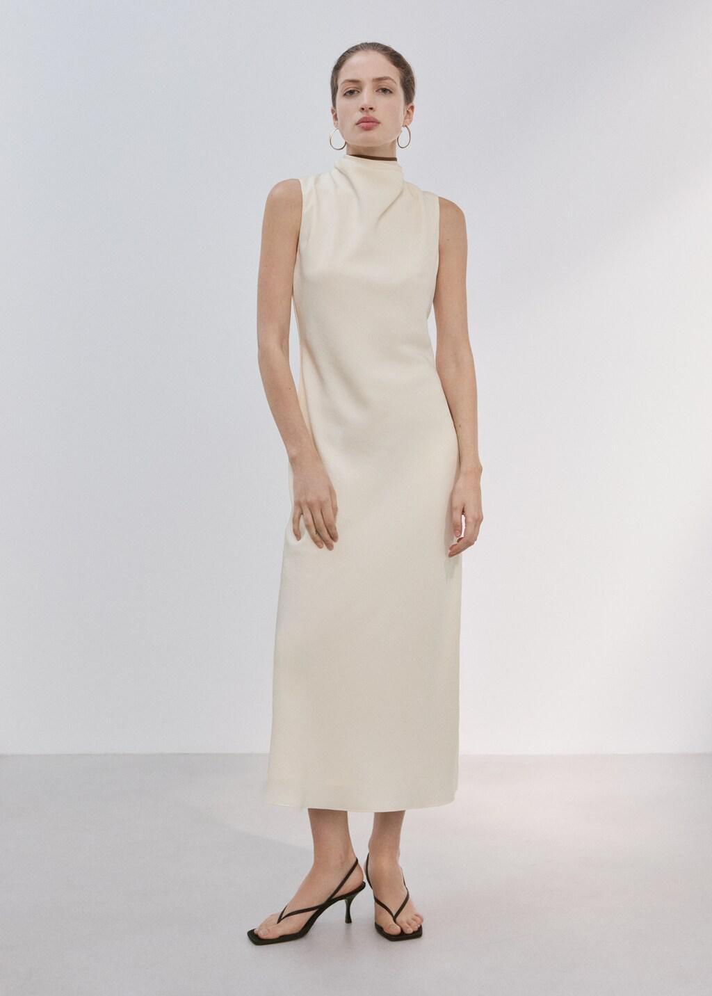 Yellow Scarf Detail Dress, Yellow, medium