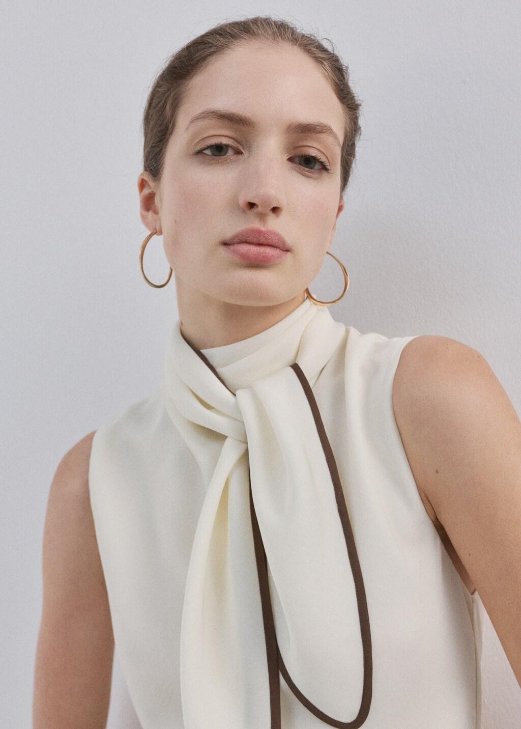 Yellow Scarf Detail Dress, Yellow, large image number 4