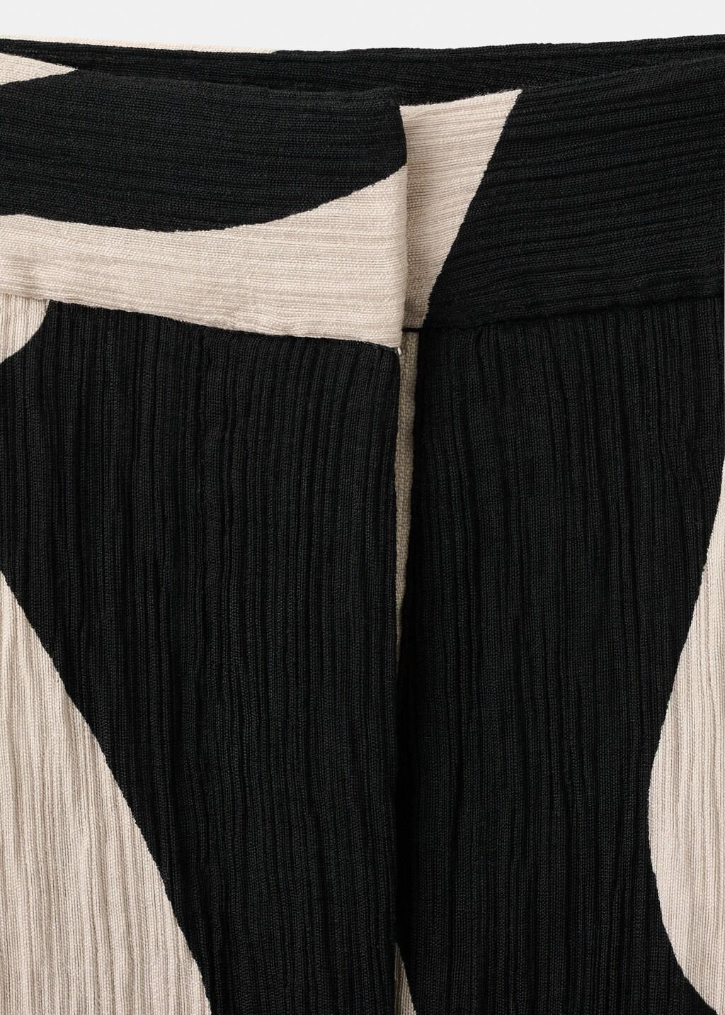 Black Printed Straight Trousers, 0201_99, large image number 1