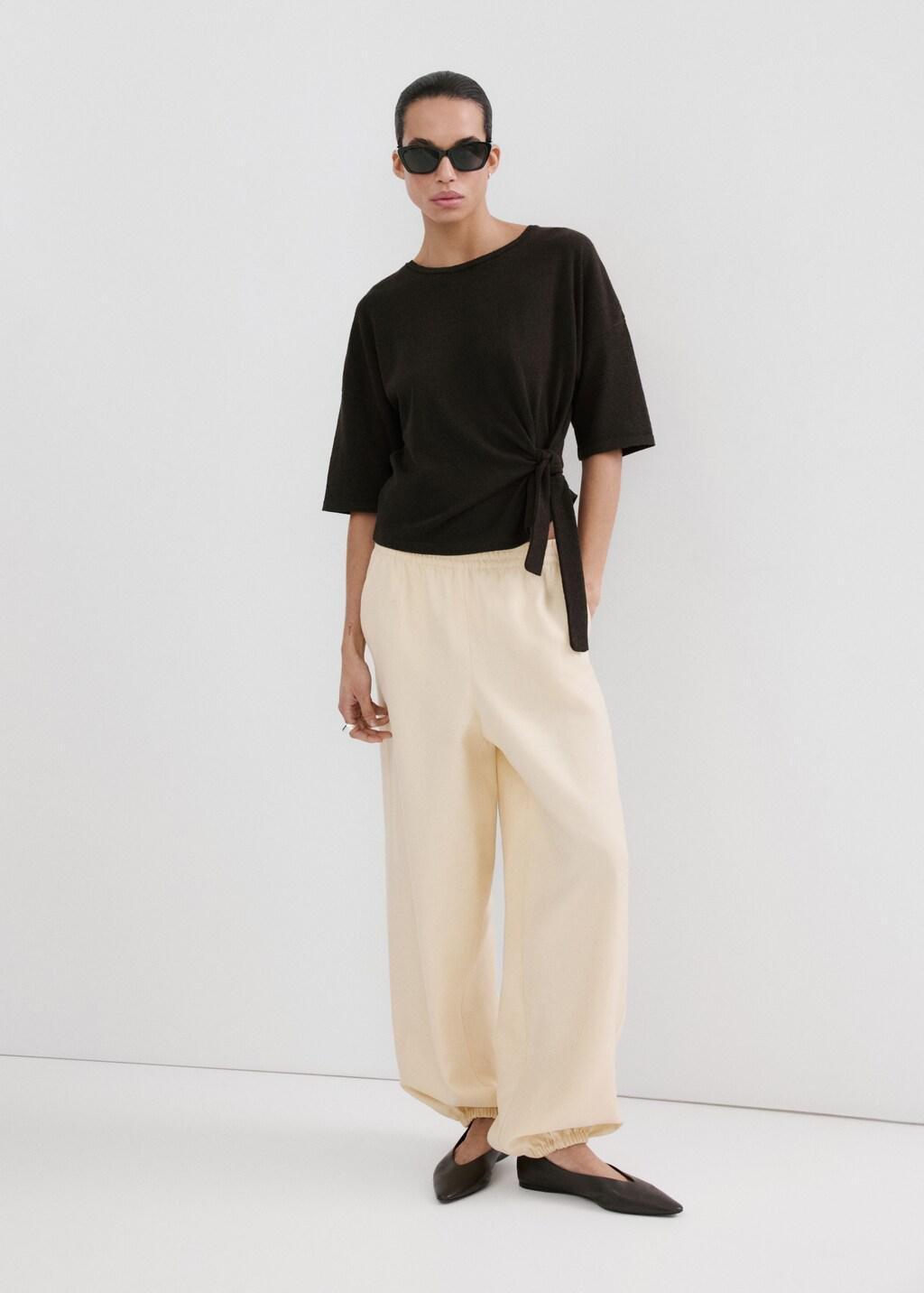 Brown Bow Knit Sweater, 0201_32, large image number 0