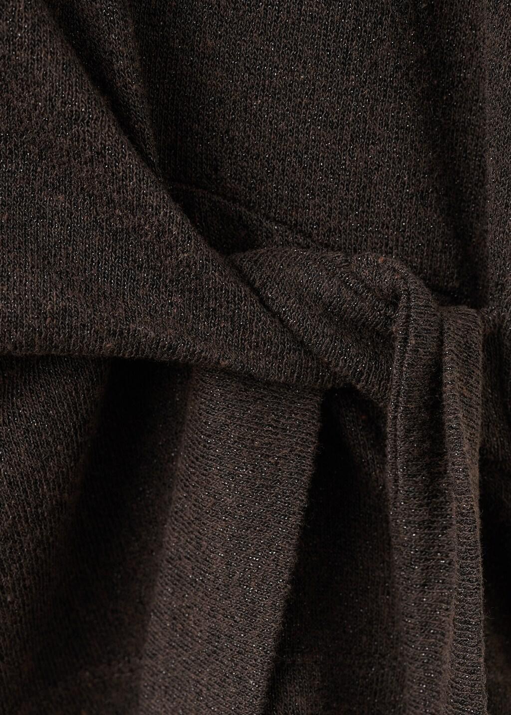 Brown Bow Knit Sweater, Dark Brown, large image number 4