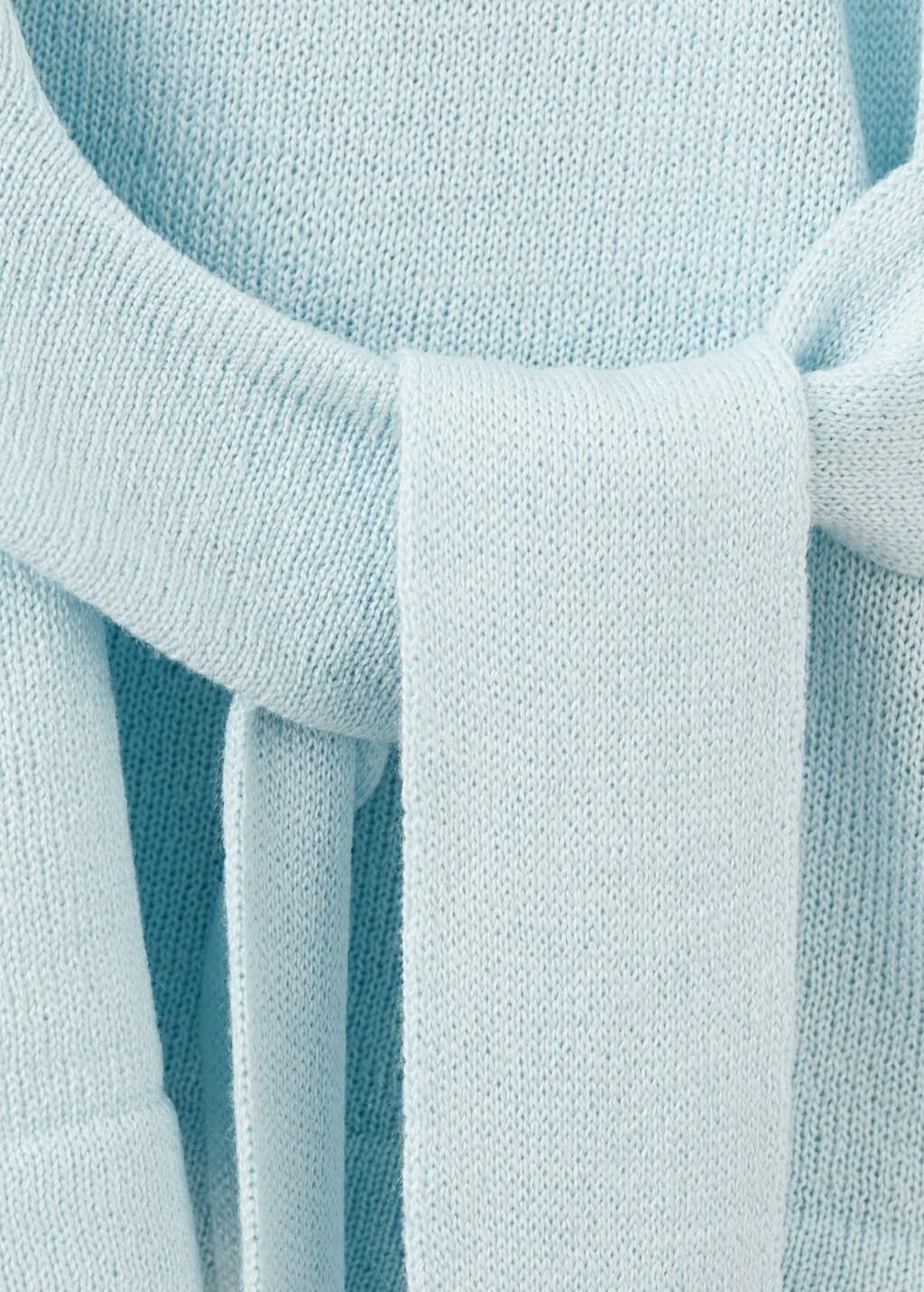 Blue Lt Pastel Bow Knit Sweater, Light-Pastel Blue, large image number 5