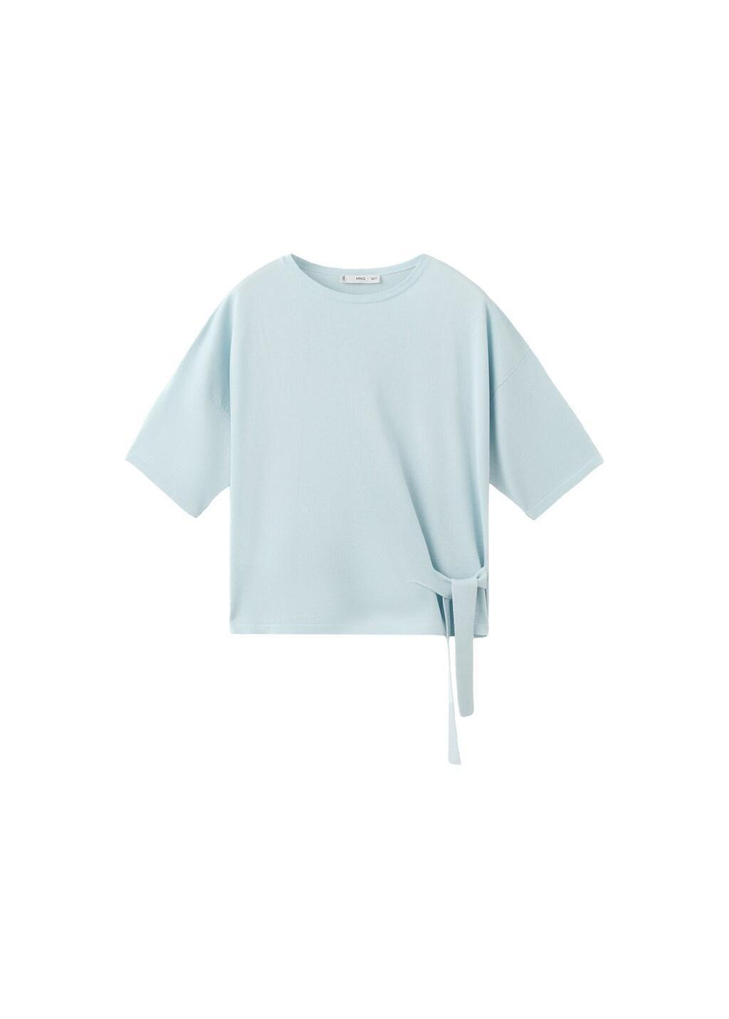 Blue Lt Pastel Bow Knit Sweater, Light-Pastel Blue, large image number 6