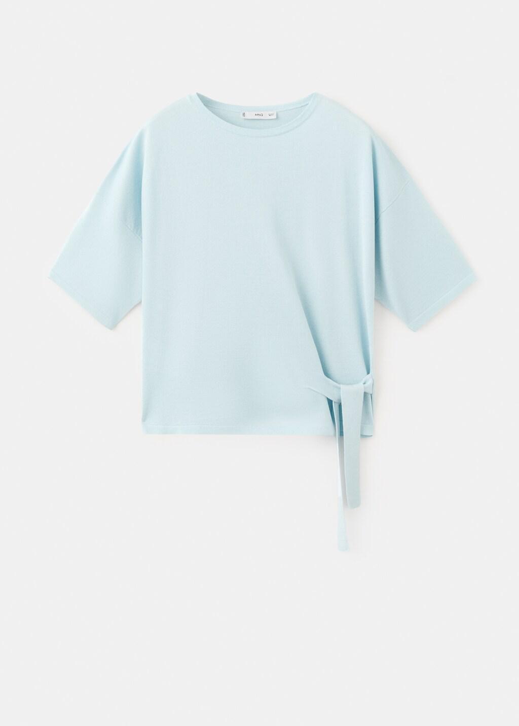 Blue Lt Pastel Bow Knit Sweater, Light-Pastel Blue, large image number 7