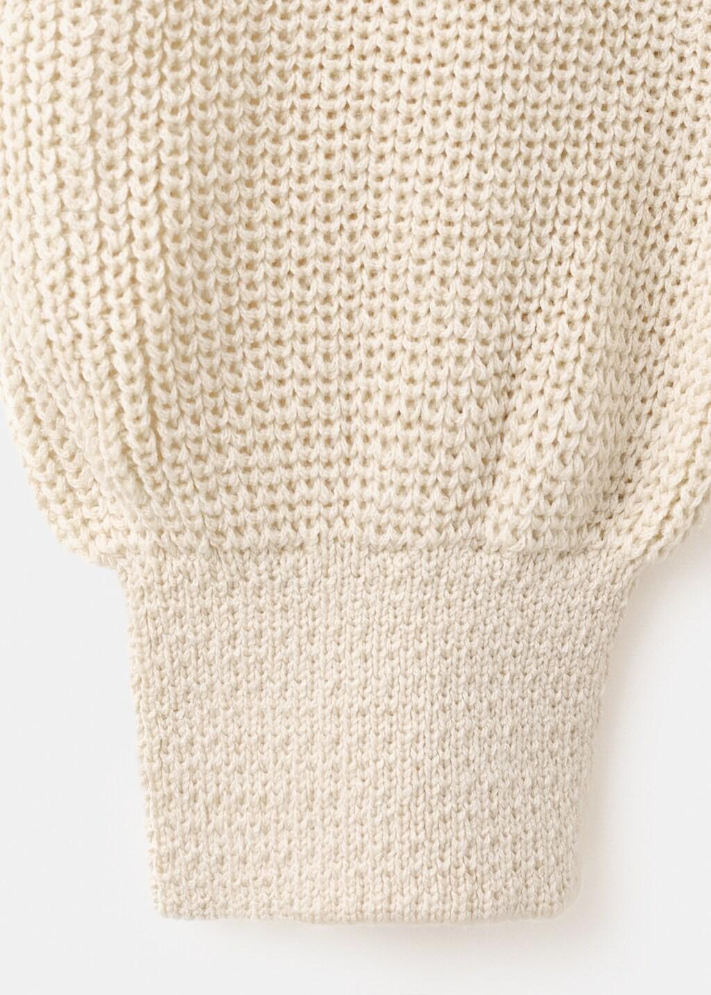 Beige Off-The-Shoulder Knitted Sweater, Light Beige, large image number 5