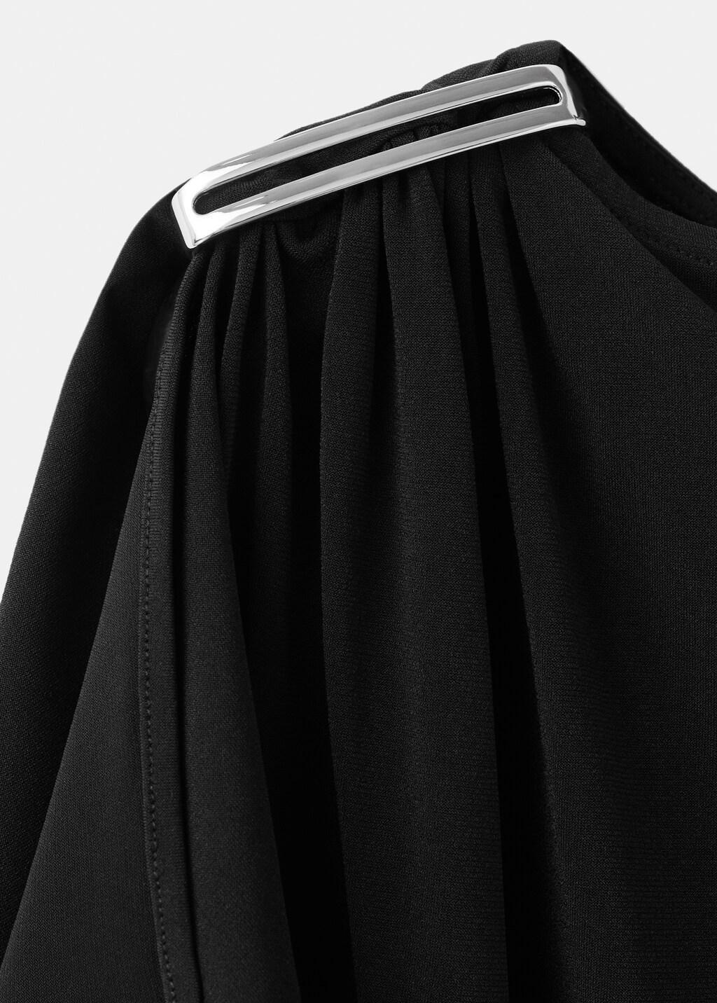 Black Metal Detail T-Shirt, Black, large image number 1