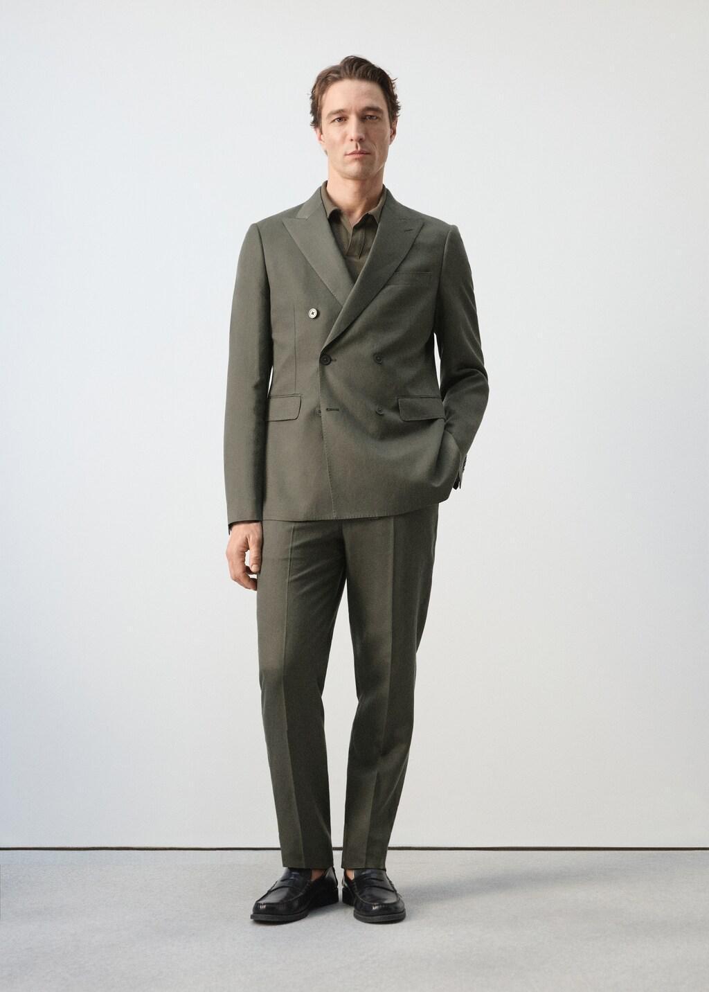 Khaki Amalfi Slim Fit Suit Trousers, 0201_37, large image number 0