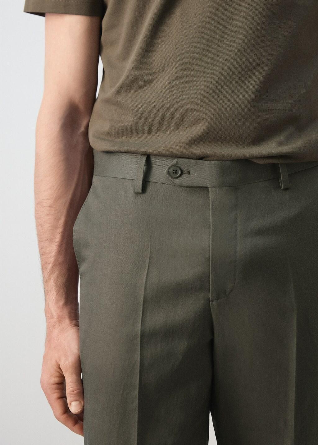 Khaki Amalfi Slim Fit Suit Trousers, 0201_37, large image number 4