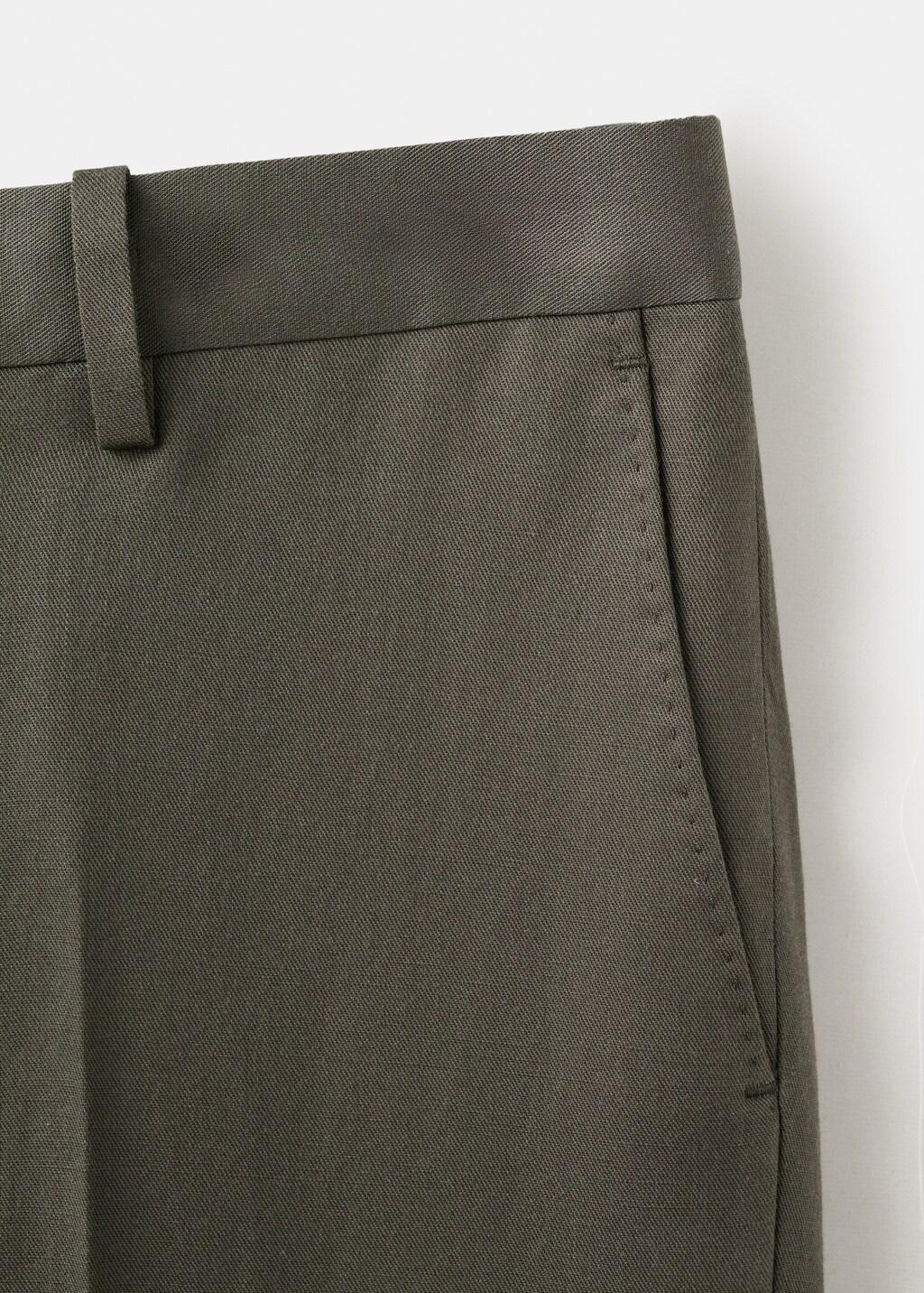 Khaki Amalfi Slim Fit Suit Trousers, 0201_37, large image number 5