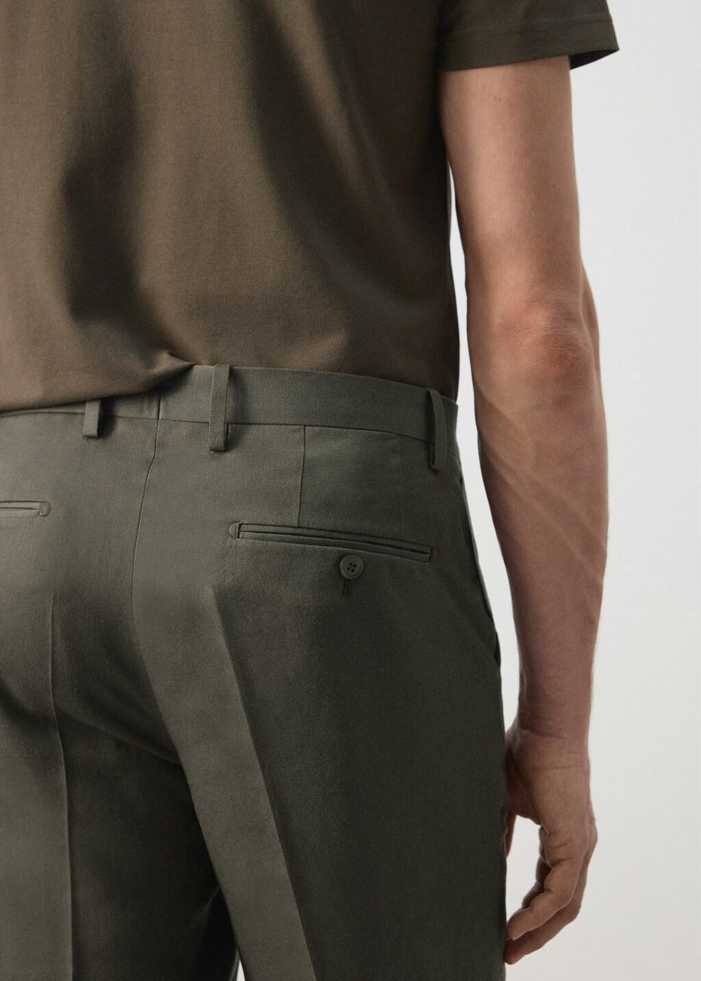 Khaki Amalfi Slim Fit Suit Trousers, 0201_37, large image number 7
