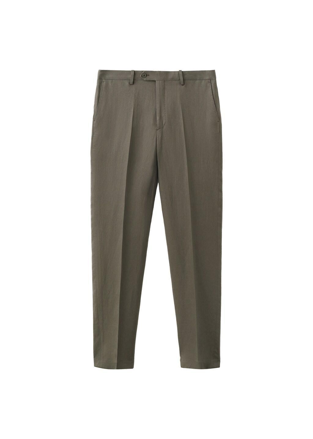 Khaki Amalfi Slim Fit Suit Trousers, 0201_37, large image number 8