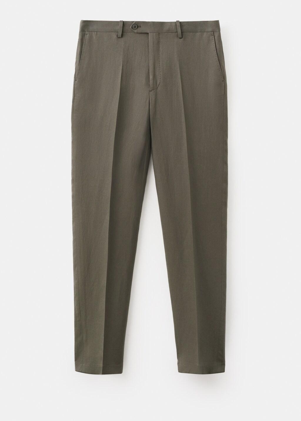 Khaki Amalfi Slim Fit Suit Trousers, 0201_37, large image number 9