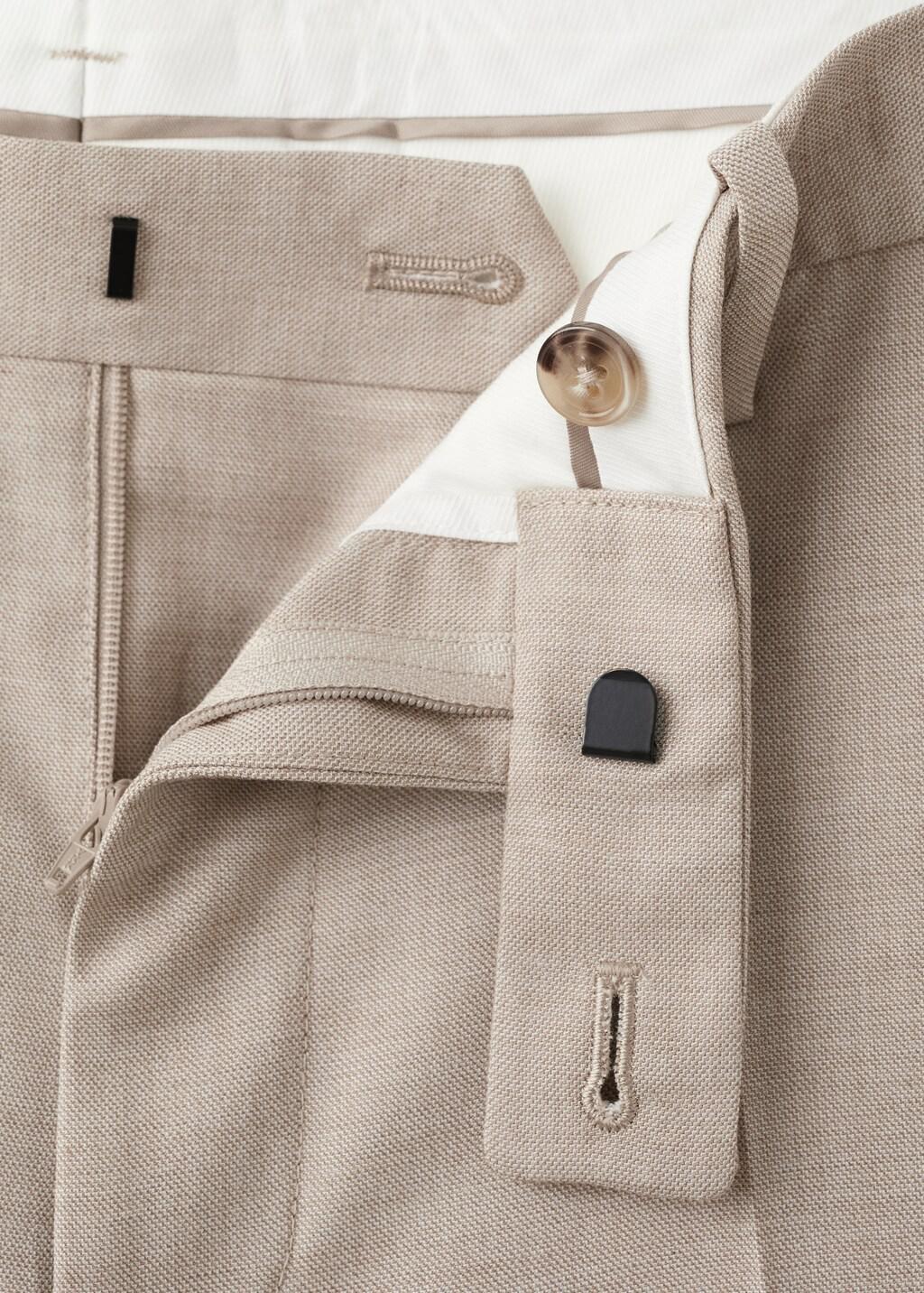 Beige Milan Slim-Fit Suit Trousers, Light Beige, large image number 1