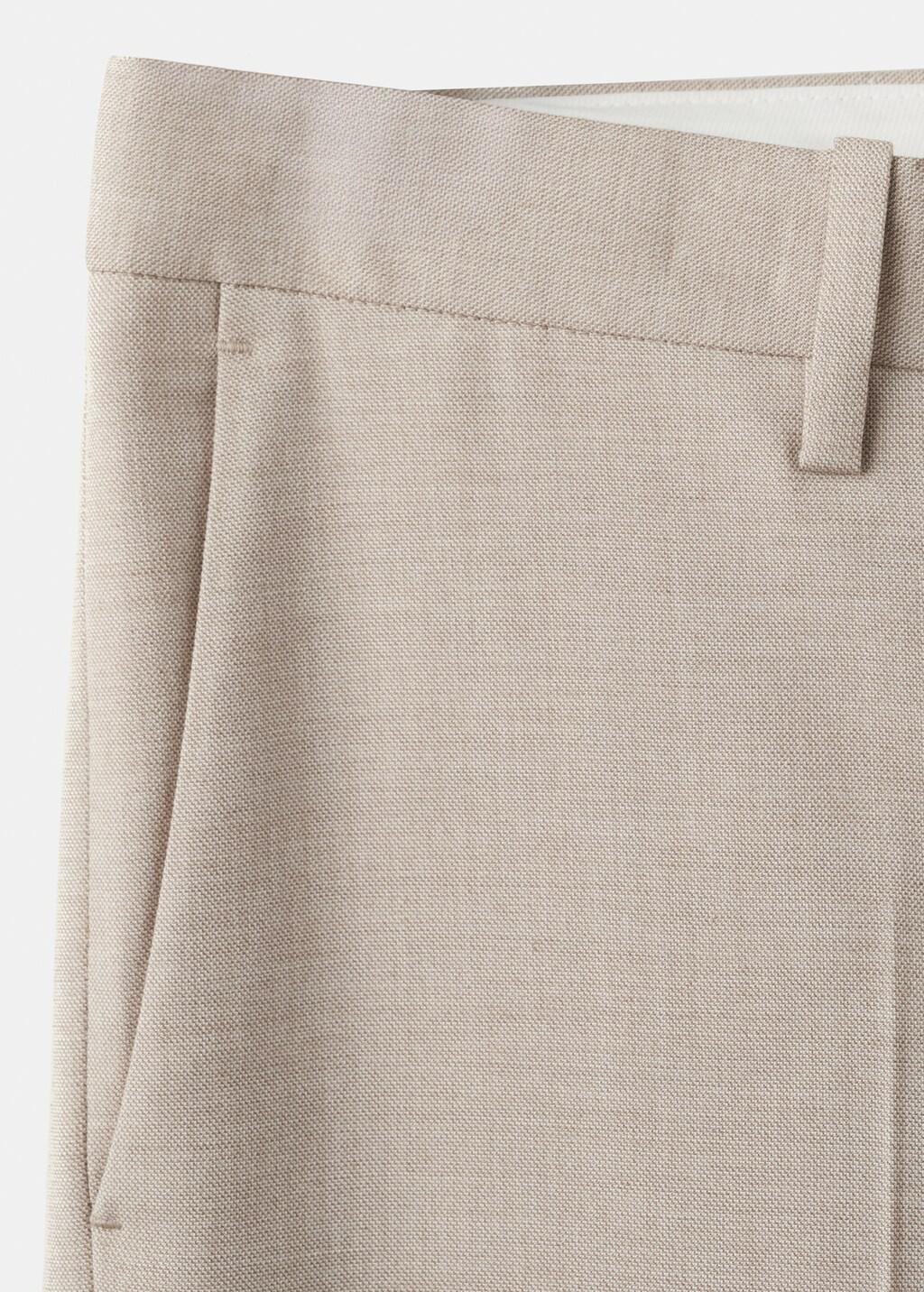 Beige Milan Slim-Fit Suit Trousers, Light Beige, large image number 5