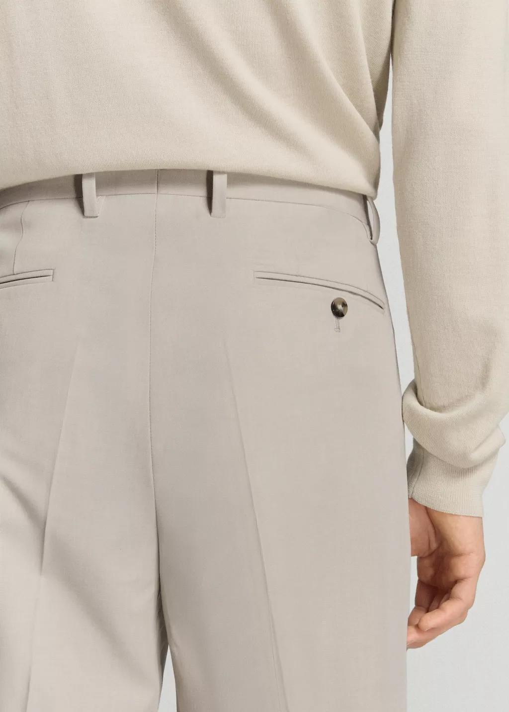 Beige Milan Slim-Fit Suit Trousers, Light Beige, large image number 6