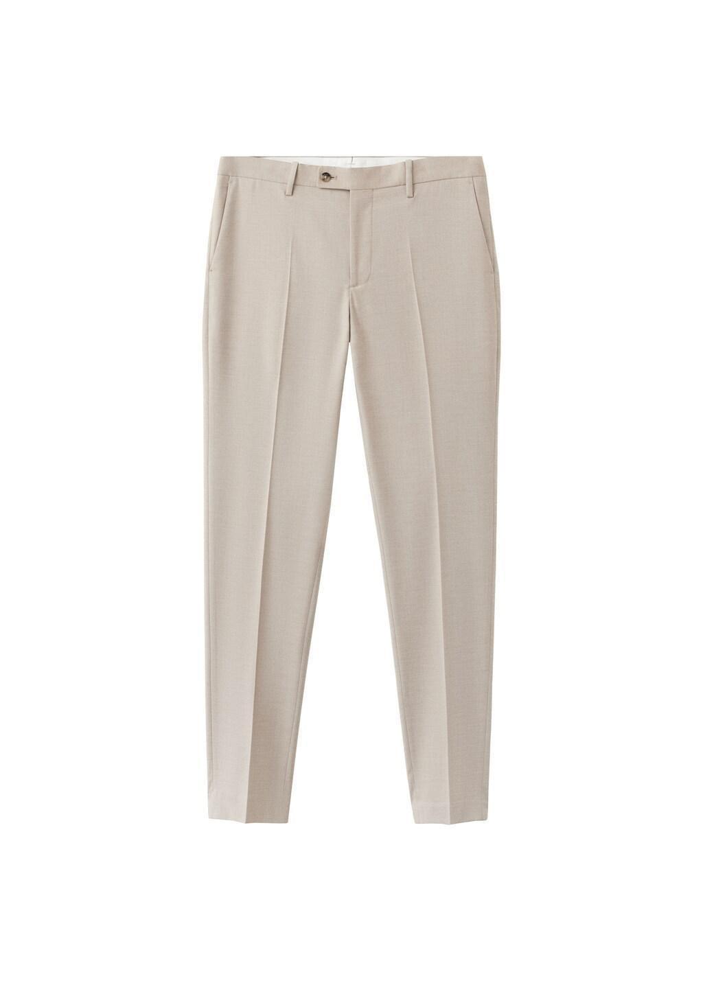 Beige Milan Slim-Fit Suit Trousers, Light Beige, large image number 7