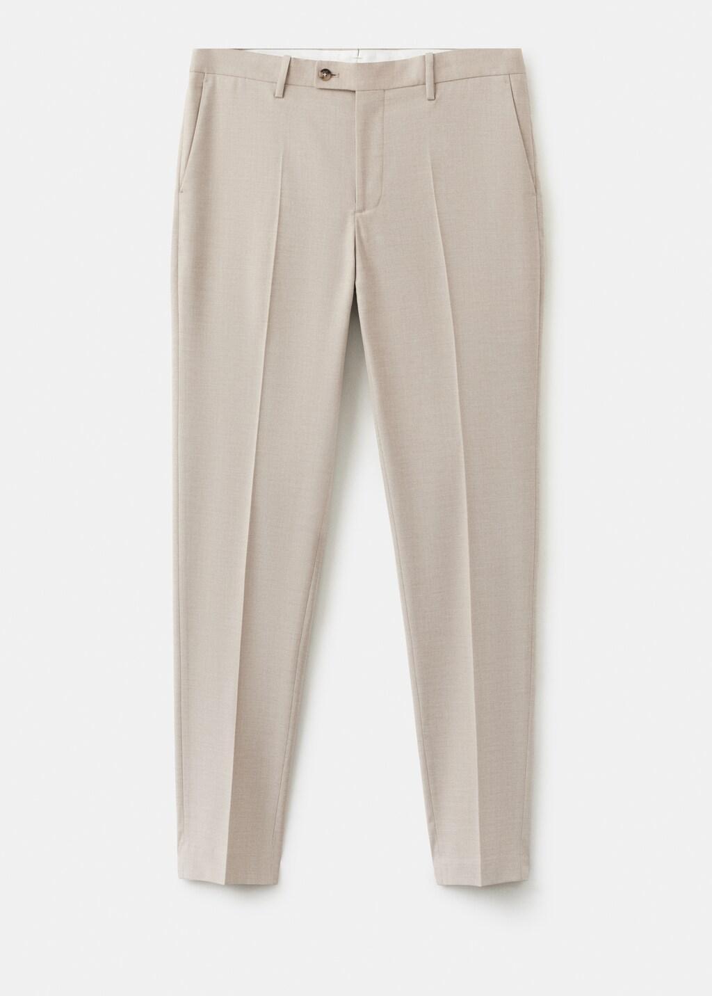 Beige Milan Slim-Fit Suit Trousers, Light Beige, large image number 8
