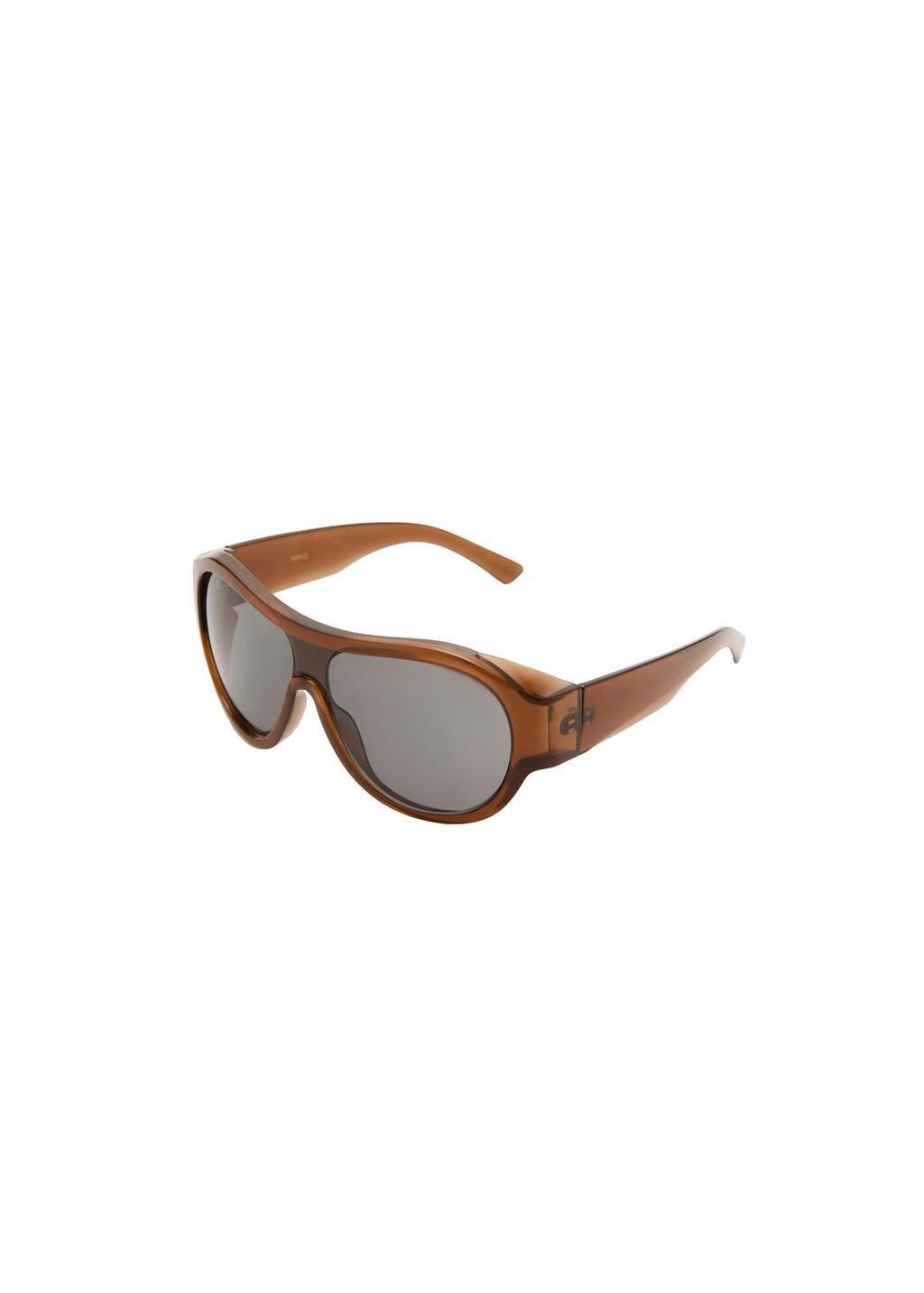 Brown Aviator Sunglasses With Plastic Frame, Brown, large image number 3