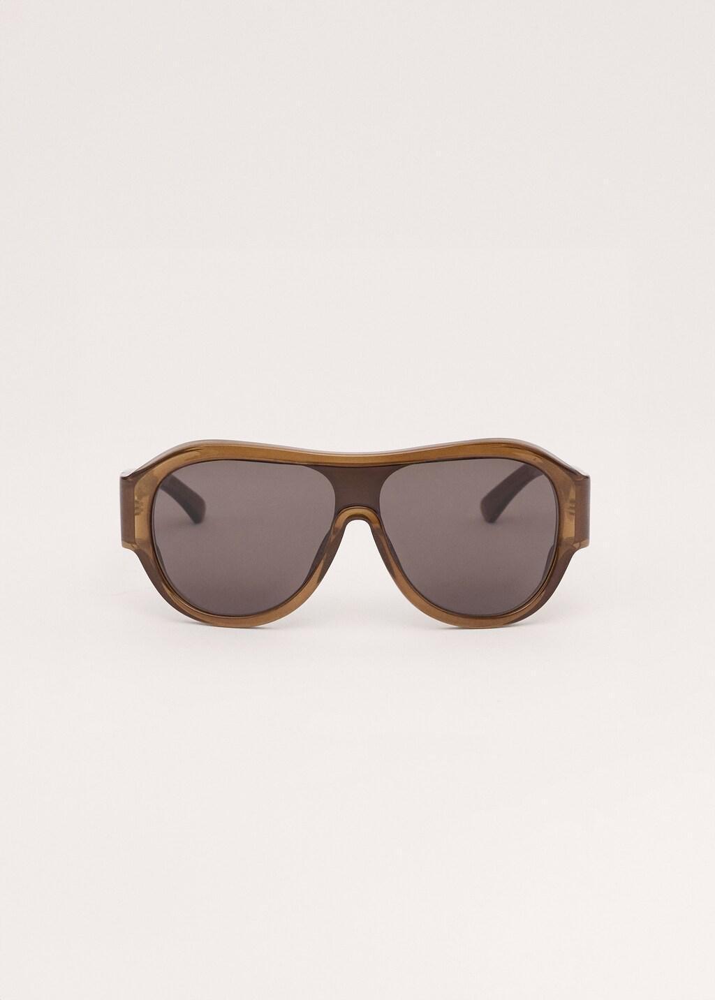 Brown Aviator Sunglasses With Plastic Frame, Brown, large image number 4