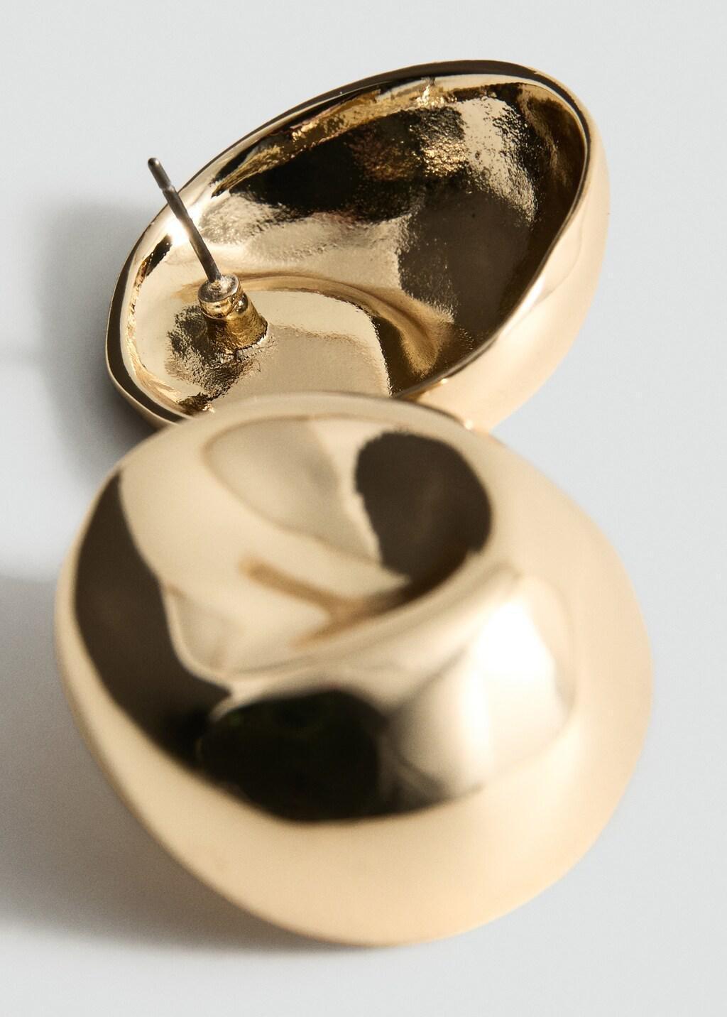 Gold Earrings With Round Relief, Gold, large image number 0