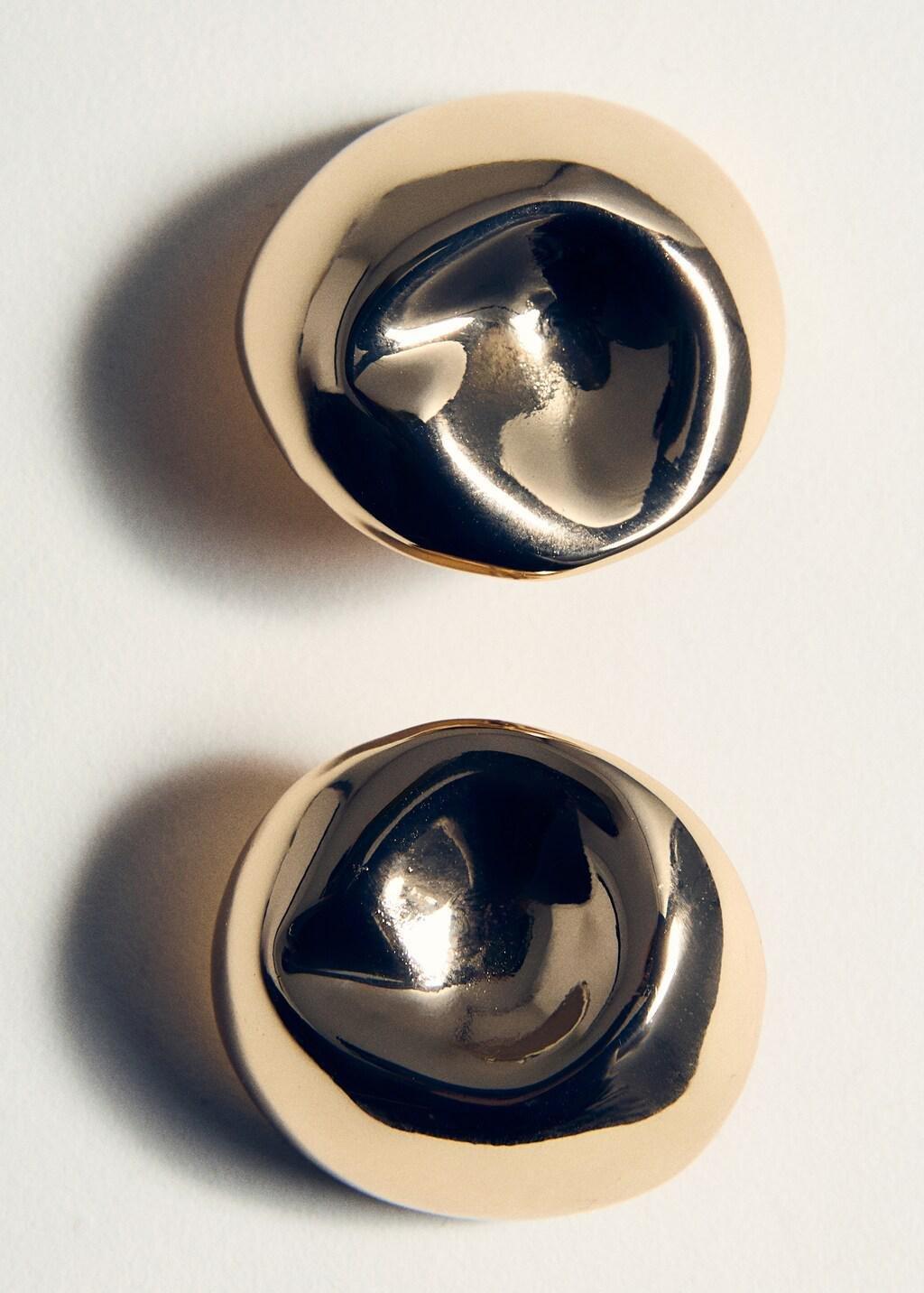 Gold Earrings With Round Relief, Gold, large image number 1