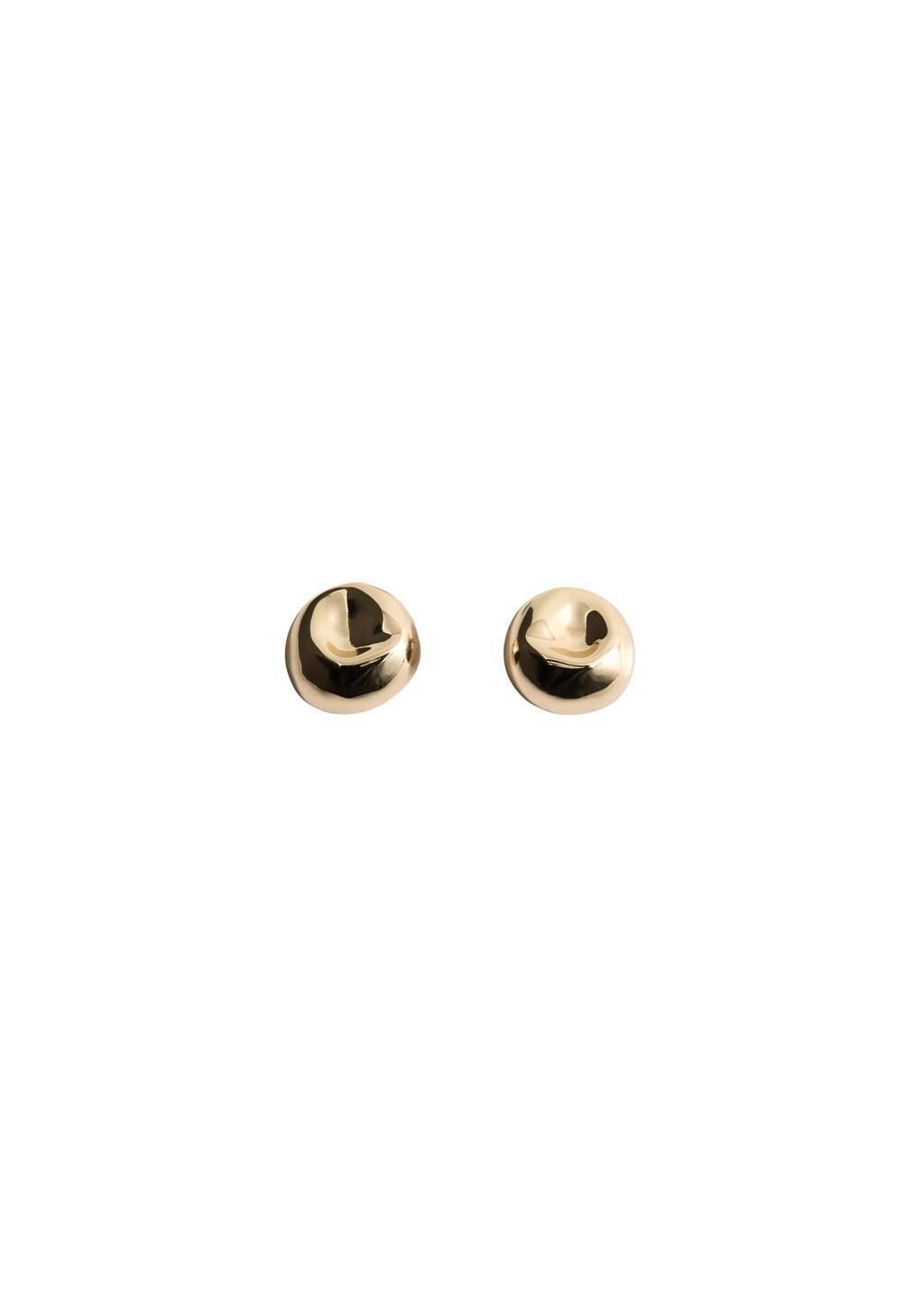 Gold Earrings With Round Relief, Gold, large image number 2
