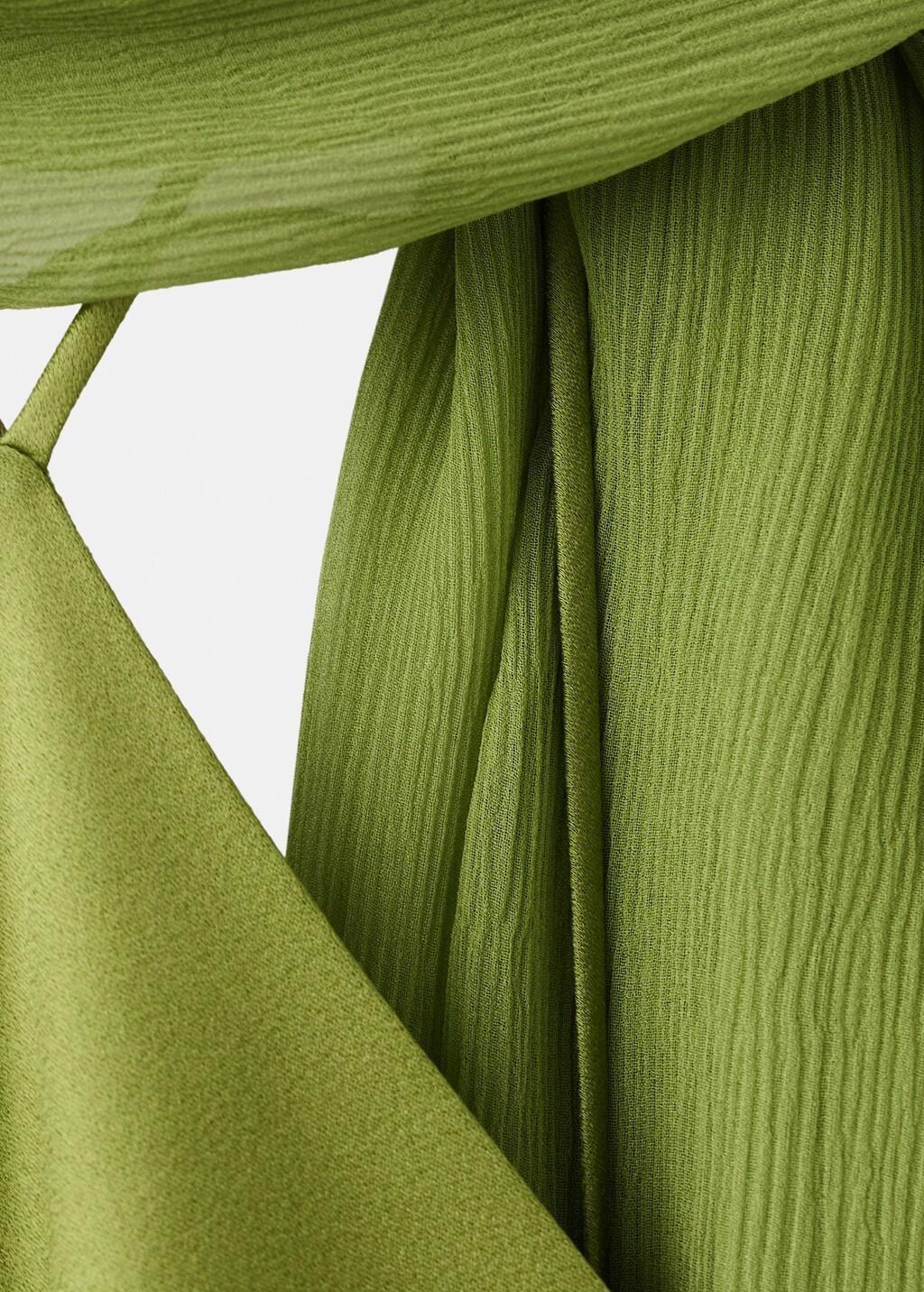 Green Satin Halter Neck Dress, Green, large image number 1
