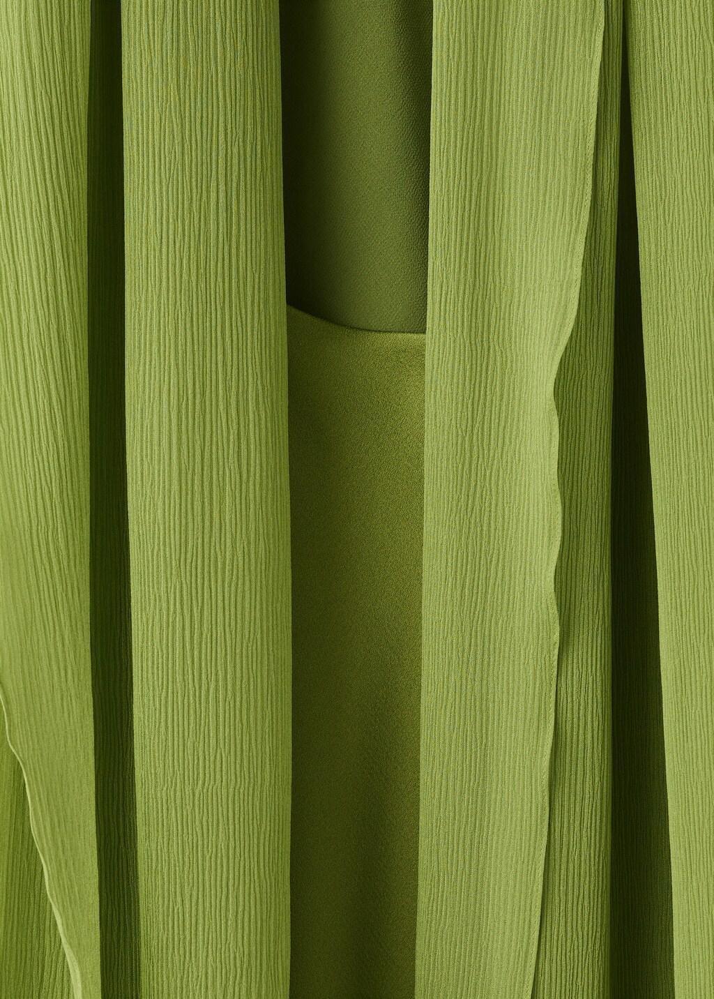 Green Satin Halter Neck Dress, Green, large image number 4