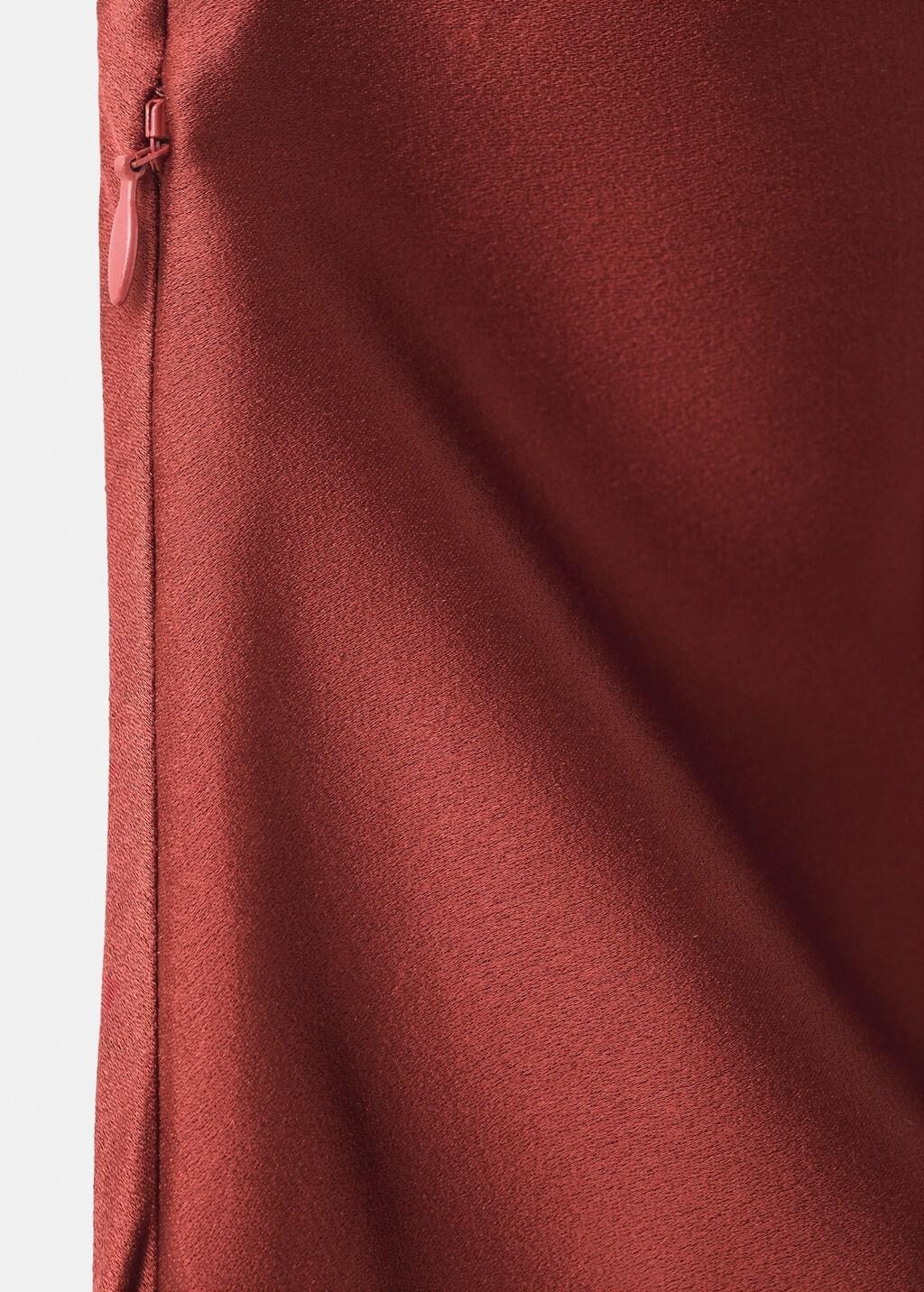 Orange Asymmetrical Bow-Neck Dress, Medium Orange, large image number 4