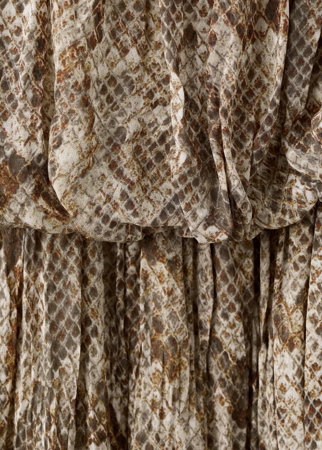 Khaki Flowy Animal Print Dress, Beige - Khaki, large image number 1